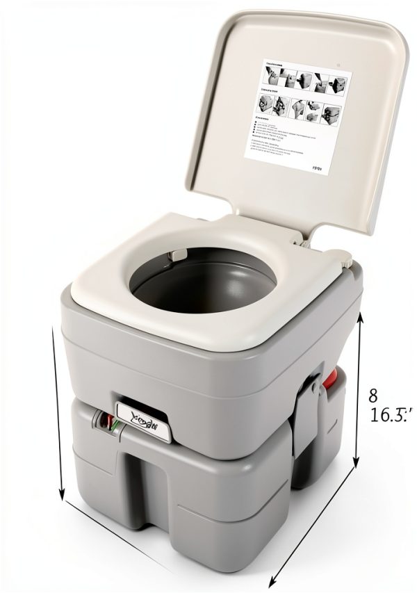 VINGLI Gray Portable Toilet for RV Camping-5