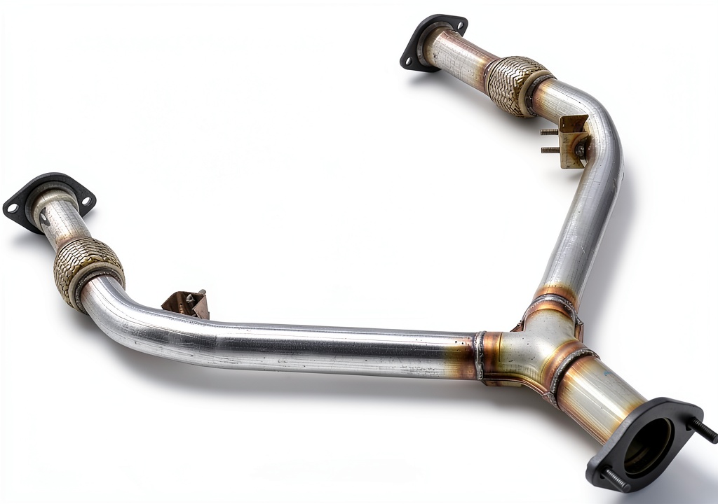 Installing Dorman Exhaust Crossover Pipe Replacement on a vehicle lift