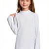 Girls Mock Neck Long Sleeve Top KidFit Activewear Breathable Spandex-2