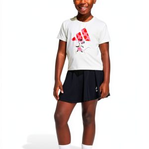adidas Girls Minnie Mouse Tee and Skort Set Pink Fusion Multicolor-0