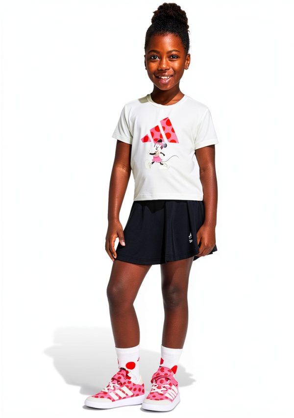 adidas Girls Minnie Mouse Tee and Skort Set Pink Fusion Multicolor-0
