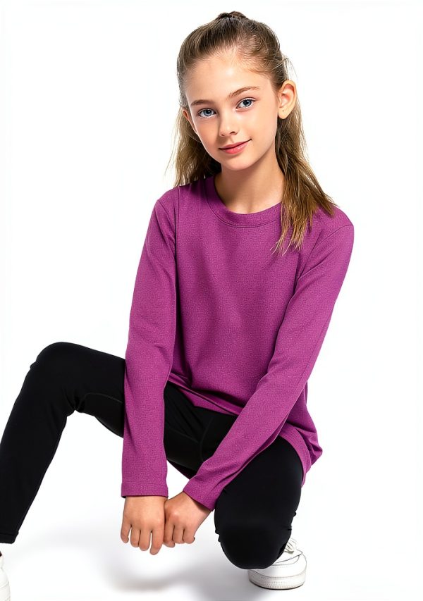 Girls Long Sleeve Shirt 5 Pack Soft Stretch Activewear Multiple Colors-2