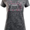Under Armour Girls' T-Shirt X-Large Black/Cerise UA Tech Quick-Dry-0