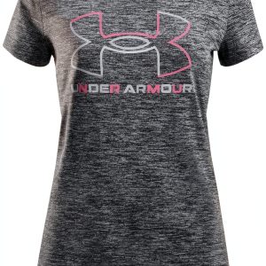 Under Armour Girls' T-Shirt X-Large Black/Cerise UA Tech Quick-Dry-0