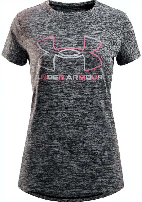 Under Armour Girls' T-Shirt X-Large Black/Cerise UA Tech Quick-Dry-0