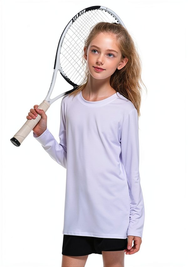 Girls Long Sleeve Shirt 5 Pack Soft Stretch Activewear Multiple Colors-4