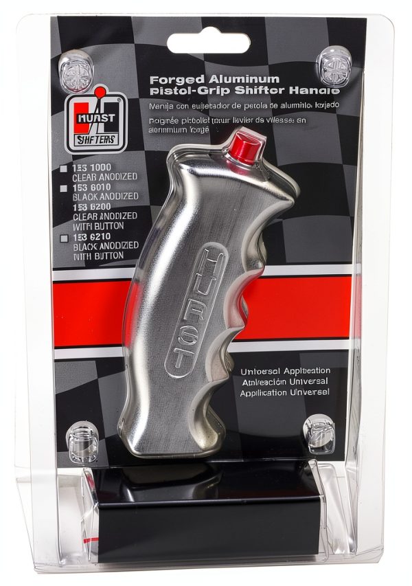 Hurst Universal Pistol Grip Shift Handle with Switch Aluminum 1536200-2