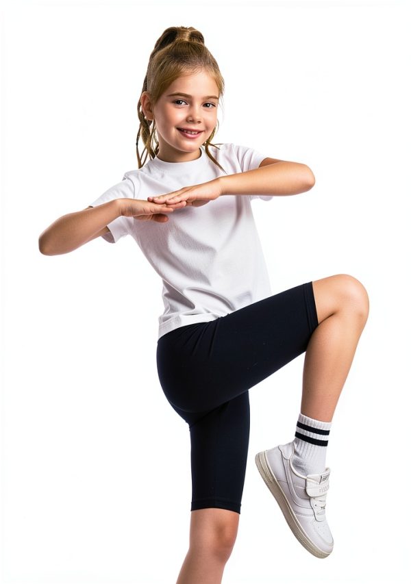 Girls Athletic T Shirt C4C071 Yoga Fabric Raglan Short Sleeve-3