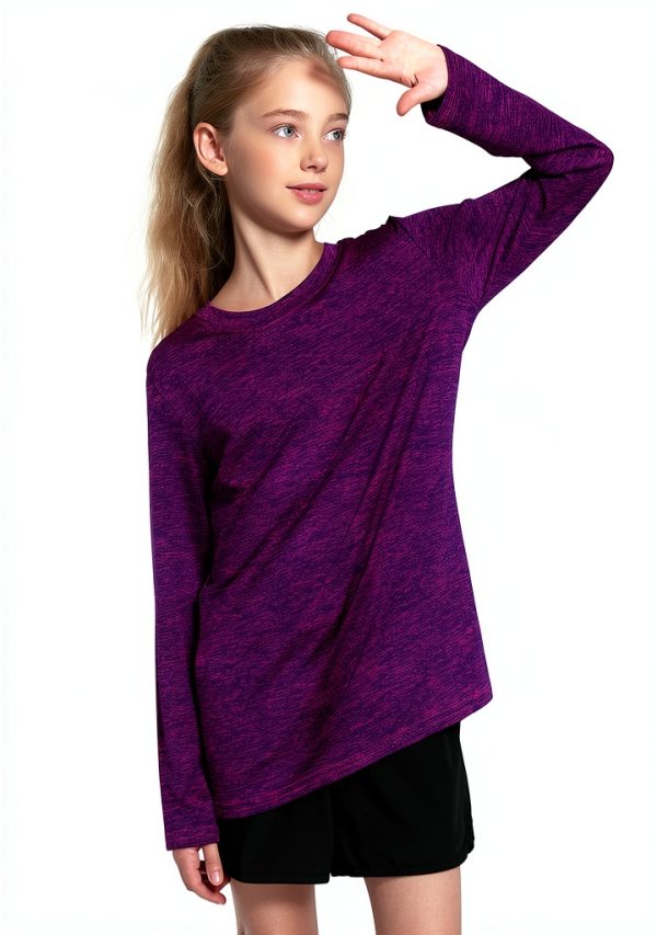 Girls Long Sleeve Shirt 5 Pack Soft Stretch Activewear Multiple Colors-1