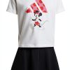 adidas Girls Minnie Mouse Tee and Skort Set Pink Fusion Multicolor-1