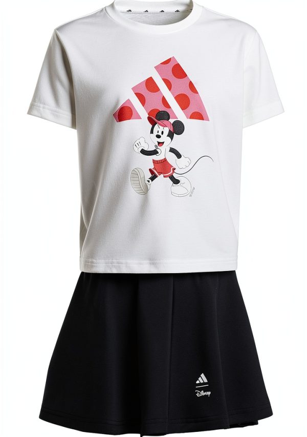 adidas Girls Minnie Mouse Tee and Skort Set Pink Fusion Multicolor-1