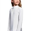 Girls Mock Neck Long Sleeve Top KidFit Activewear Breathable Spandex-4