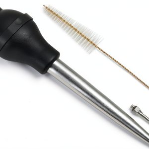 Home Servz Steel Turkey Baster with Injector Black Bulb-0