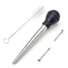 Turkey Baster with Silicone Suction Bulb, Stainless Steel Grade, Black-0