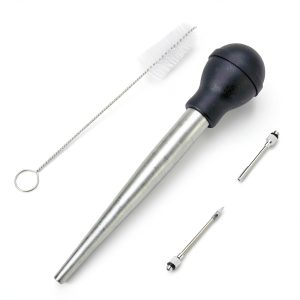 Turkey Baster with Silicone Suction Bulb, Stainless Steel Grade, Black-0