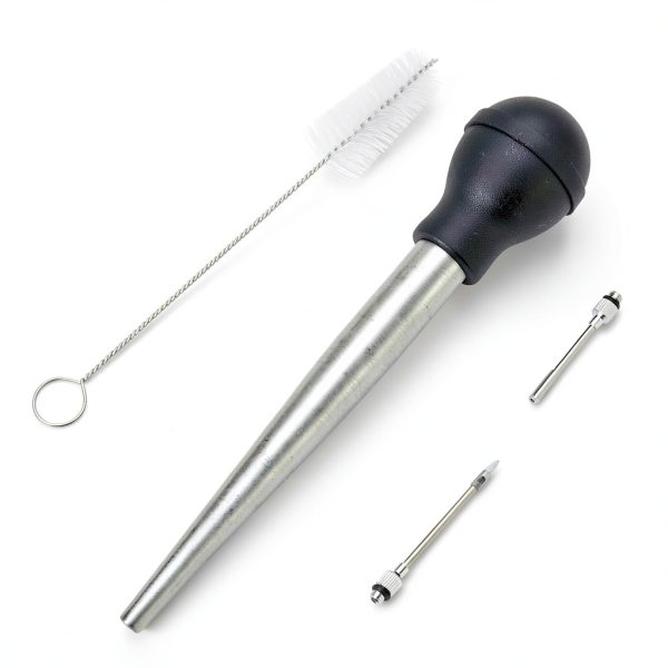 Turkey Baster with Silicone Suction Bulb, Stainless Steel Grade, Black-0