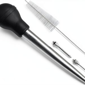 304 Stainless Steel Turkey Baster by Home Servz – Black Rubber Bulb-0