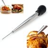 Stainless Steel Turkey Baster MeiAoJia Rubber Bulb with Brush-3