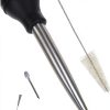 Home Servz Steel Turkey Baster with Injector Black Bulb-6