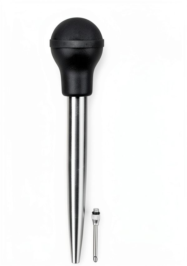 304 Stainless Steel Turkey Baster by Home Servz – Black Rubber Bulb-4