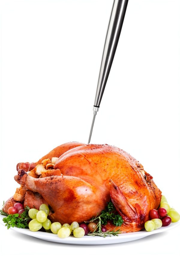 304 Stainless Steel Turkey Baster by Home Servz – Black Rubber Bulb-3
