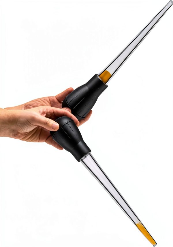 Long Turkey Basters by Turkey Bro - 28cm Silicone Bulb, Blue/Black-2
