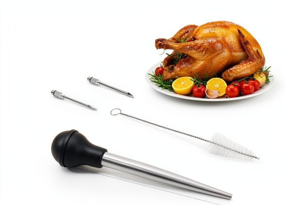 Rainspire Turkey Baster Steel with 2 Detachable Needles – Black-1