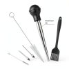 Turkey Baster MEWMET Stainless Steel with Injector & Cleaning Brushes-1