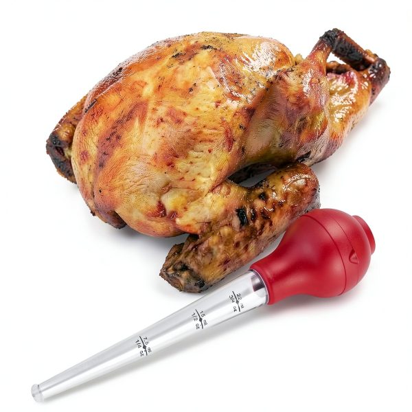 Turkey Baster QPMR Kitchen Tool with Silicone Bulb and Dual Needles-2