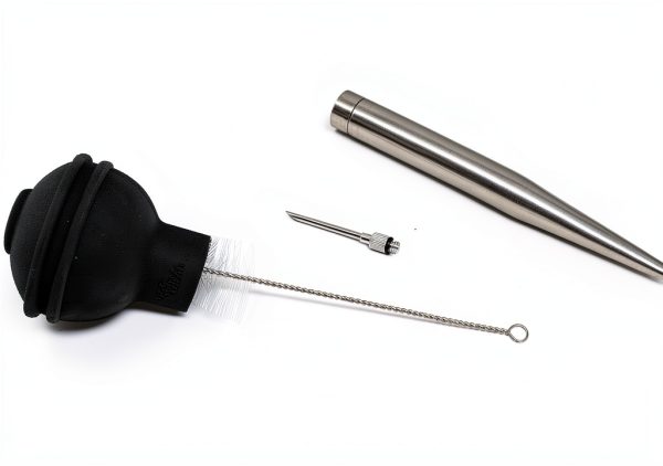 Norpro Deluxe Stainless Steel Baster with Injector & Brush 11" x 2"-3