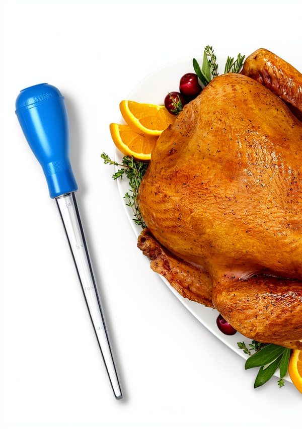 Long Turkey Basters by Turkey Bro - 28cm Silicone Bulb, Blue/Black-3