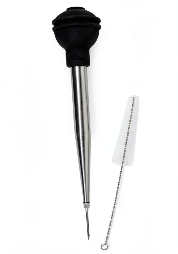Norpro Deluxe Stainless Steel Baster with Injector & Brush 11" x 2"-6