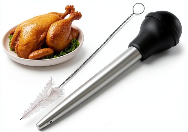 Turkey Baster Syringe Stainless Steel 1pc Kitchen Tool for Cooking-0