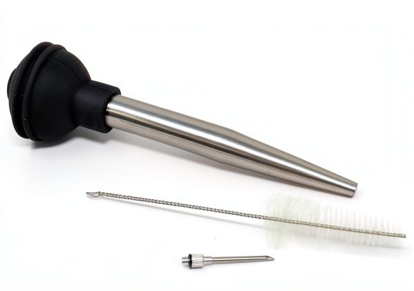 Norpro Deluxe Stainless Steel Baster with Injector & Brush 11" x 2"-0