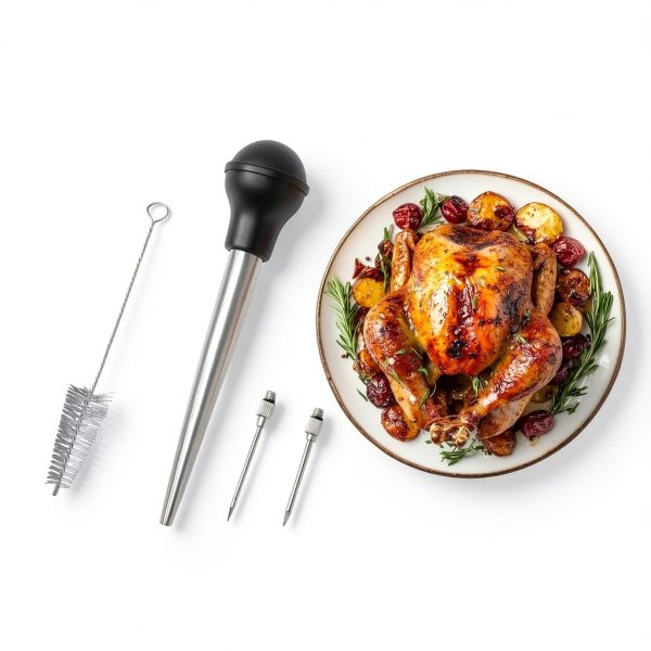 Rainspire Turkey Baster Steel with 2 Detachable Needles – Black-5